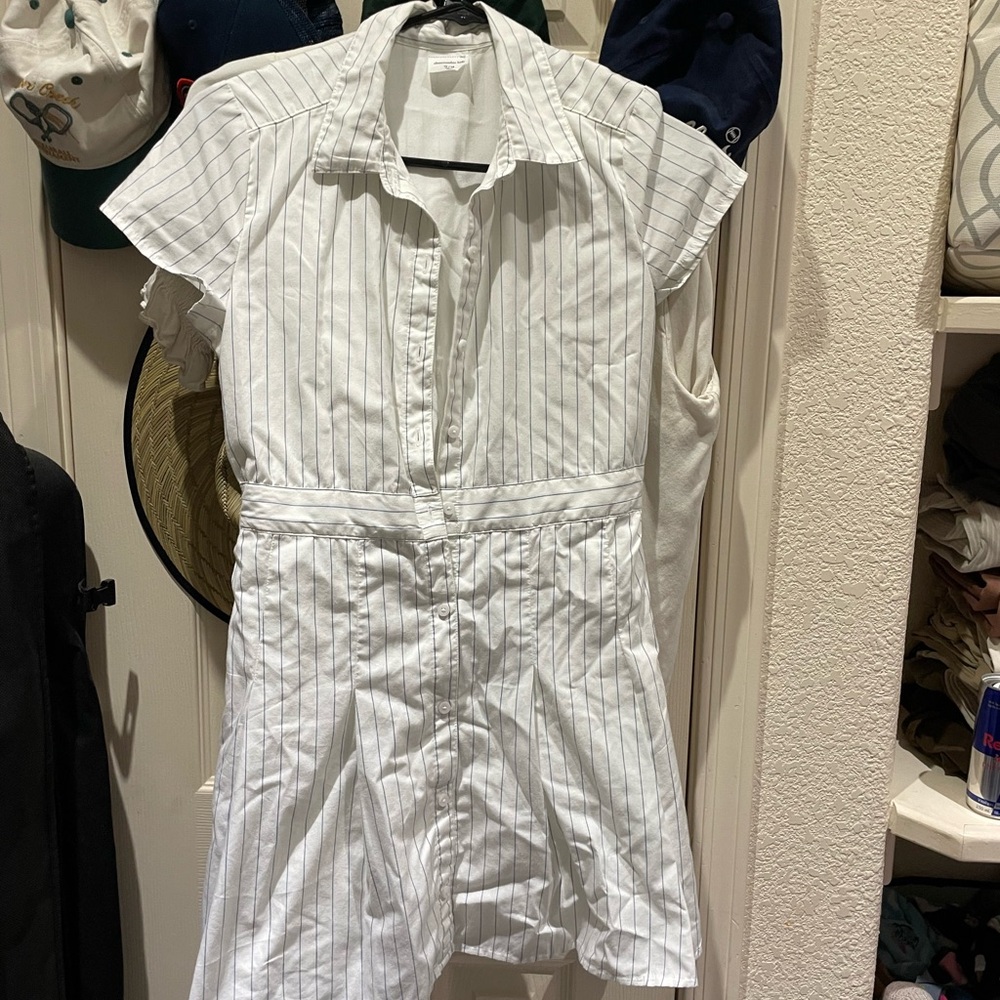 Abercrombie Kids White Pinstripe Mini Dress